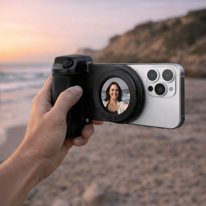 Greenkyo™ GripCam Pro – Stabilisateur MagSafe avec Lumière LED & Suivi Intelligent