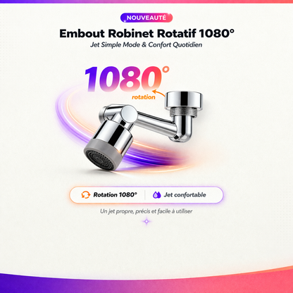 Embout Robinet Rotatif 1080° – Jet Double Mode & Confort Quotidien
