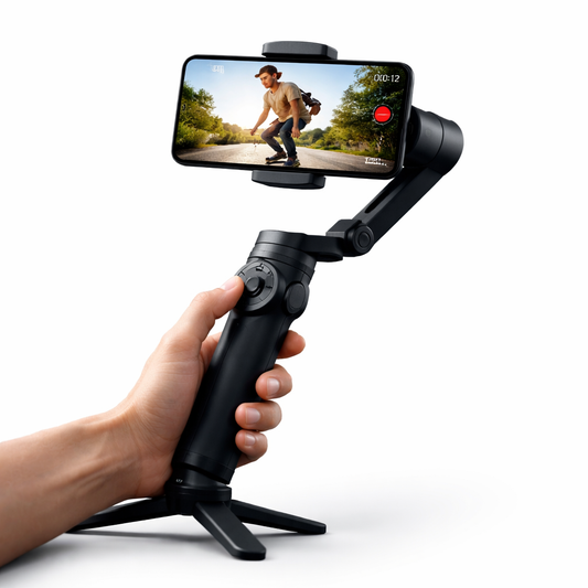 Gimbal Smartphone 3 Axes – Vidéos Stables, Suivi Visage IA & Mode Vertical
