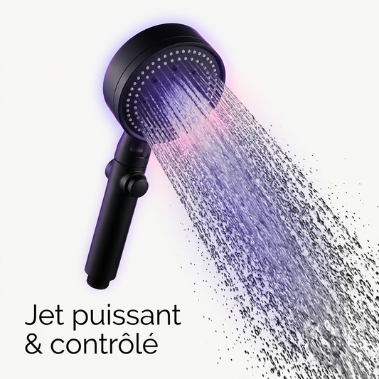 Pommeau de Douche Haute Pression 5 Modes avec Bouton Stop