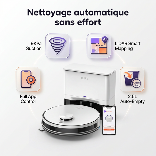 Aspirateur Robot Intelligent Auto-Vidange – Aspire & Lave Sans Effort