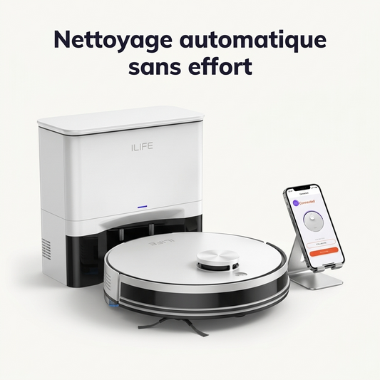 Aspirateur Robot Intelligent Auto-Vidange – Aspire & Lave Sans Effort