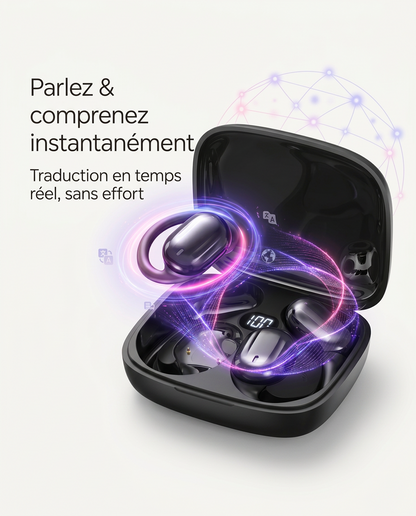 Écouteurs Traducteurs Instantanés Sans Fil – Parlez & Comprenez Sans Barrière 🌍